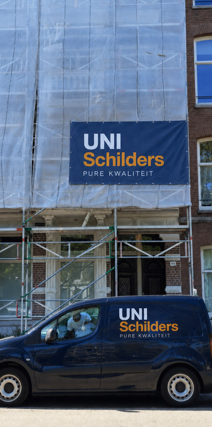 UniSchilders complete gevelrenovatie met hoge stelling aan historisch pand